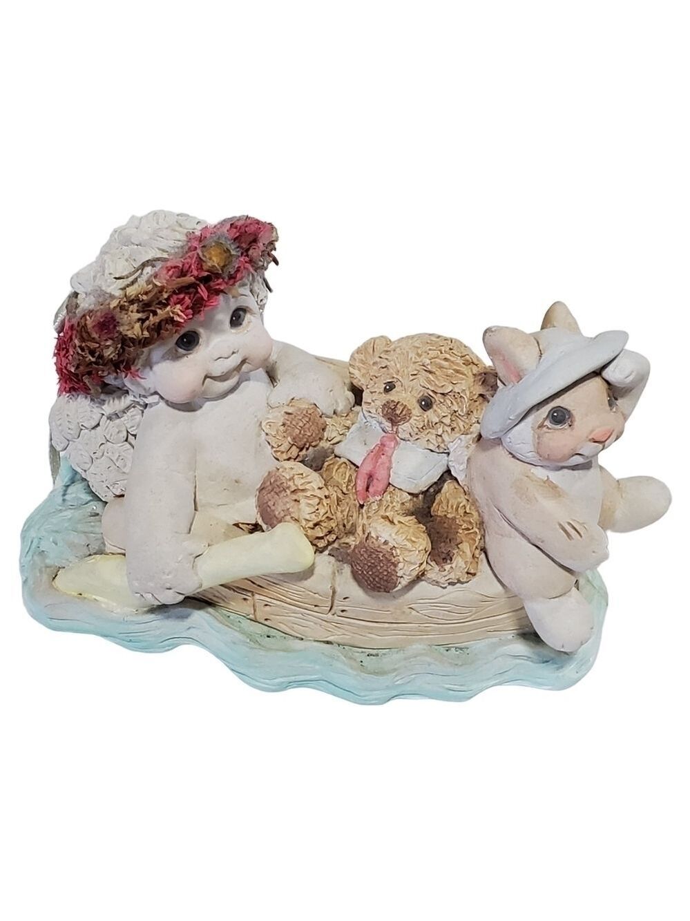 Vintage Dreamsicles Land Ho! 10043 Cherub in a Boat Bunny Bear